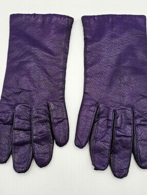 Gates Imipec Leather Amethyst Purple Ladies Gloves Size L 7 1/2 Vintage